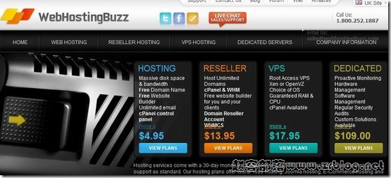 webhostingbuzz：$1/月reseller 50GB/2TB/免费域名