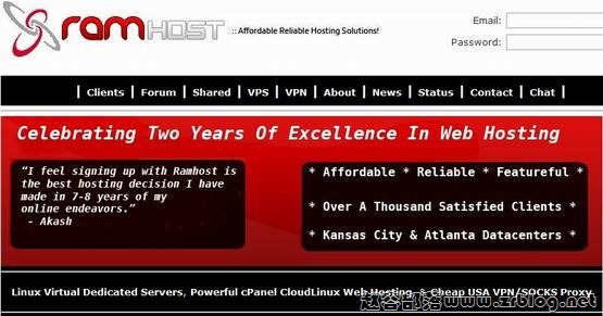 RamHost：$3.34/月KVM-256MB/7GB/200GB 洛杉矶&亚特兰大