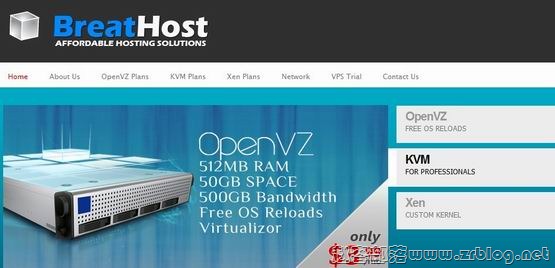 BreatHost:$2.99/月OpenVZ(256MB/512MB/50GB/500GB)-$3.74/月KVM-赵容部落