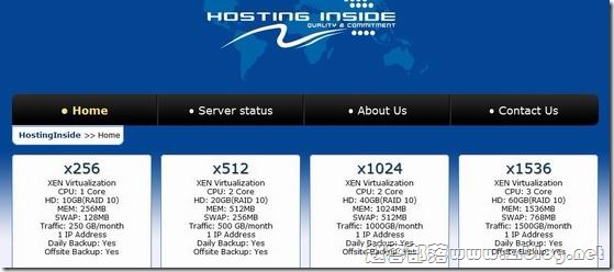 HostingInside：$3.36/月XEN-256MB/10GB/250GB 洛杉矶