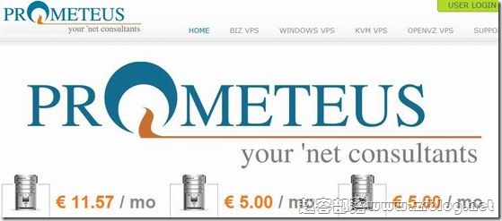 Prometeus：€3/月KVM-512MB/15G SSD/2000GB 意大利