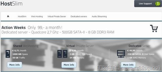 HostSlim:€2.99/月OpenVZ-256MB/25GB/250GB 荷兰-赵容部落