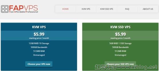 FAPVPS:$4.19/月KVM-512MB/12GB/500GB 北卡-赵容部落