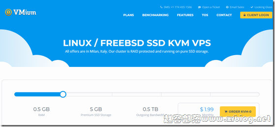 VMium：$1.99/月KVM-1GB/10G SSD/1TB 意大利(米兰)