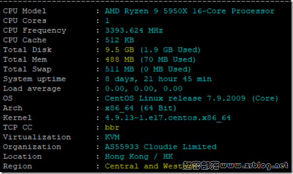 DogYun香港BGP月付14.4元主机简单测试