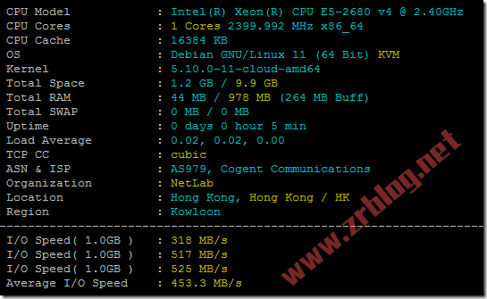 Lisahost A simple test of the CMI return VPS of Hong Kong Tri Network. How about Lisahost?