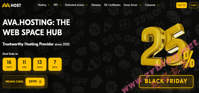 [黑五]Ava.hosting全場7.5折,抗投訴主機/VPS/獨立服務器,自帶DDoS防御-趙容部落