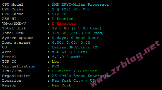 Evoxt美国VPS怎么样?Evoxt纽约VPS简单测试-赵容部落