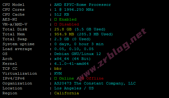 vultr美国洛杉矶机房云服务器简单测试-赵容部落