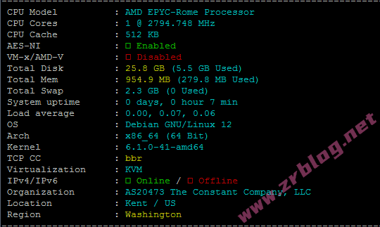 vultr美国西雅图(SEA)机房云服务器简单测试-赵容部落