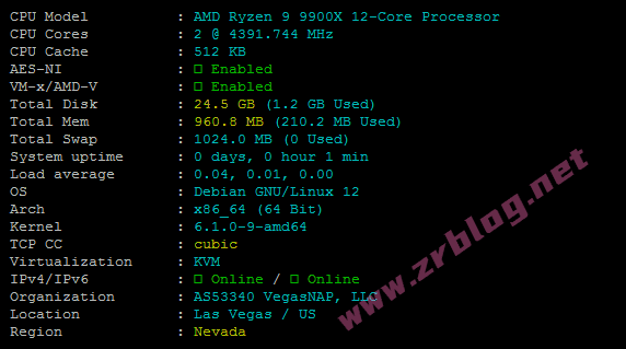 smarthost美国拉斯维加斯VPS(Nevada - USA)简单测试-赵容部落