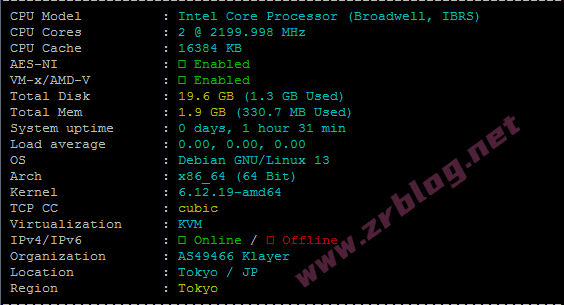 vps.mg/赤鱼网络日本VPS简单测试:软银线路/大带宽-赵容部落