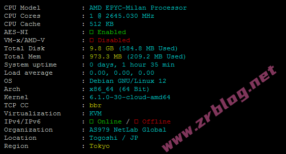 vmiss怎么样?vmiss日本VPS(JP - Tokyo - TRI)简单测试-赵容部落