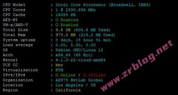 vmiss怎么样？vmiss洛杉矶CMIN2 VPS(US - LosAngeles - CMIN2)简单测试-赵容部落