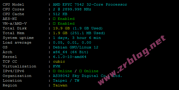 荫云(Yin-Net)台湾原生IP VPS简单测试,IPv4+IPv6原生解锁-赵容部落