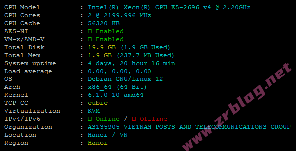 荫云(Yin-Net)越南双ISP属性家宽VPS简单测试-赵容部落