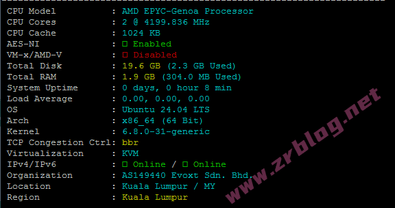 更新:Evoxt马来西亚Premium网络VPS测试/升级中国三网优化-赵容部落