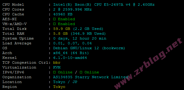LOCVPS&ldquo;日本东京(BGP+KDDI)&rdquo;VPS简单测试-赵容部落