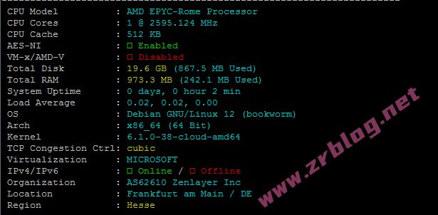 zenlayer怎么样?zenlayer德国法兰克福(Frankfurt)云服务器简单测试-赵容部落