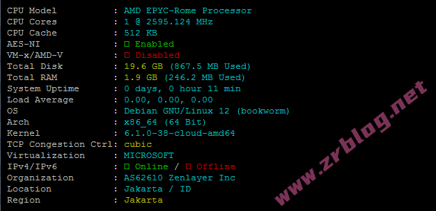 zenlayer怎么样?zenlayer印尼(Jakarta)云服务器简单测试-赵容部落