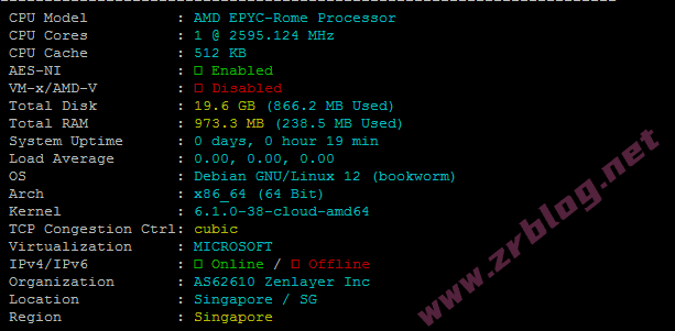 zenlayer怎么样？zenlayer新加坡云服务器简单测试-赵容部落